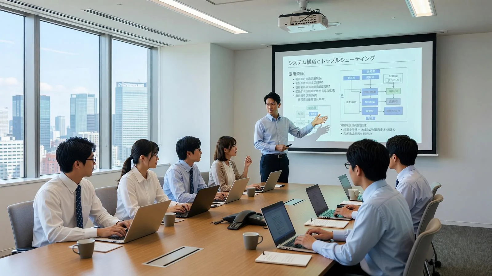 新任スタッフ向けの技術研修の様子