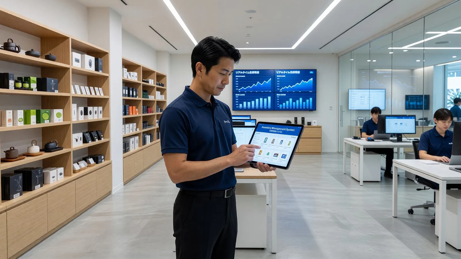 店舗のデジタル化に取り組む小売業の様子